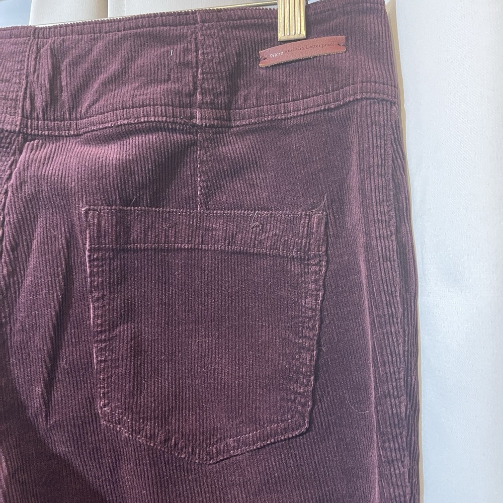 Anthropologie Pilcro Size 33 Corduroy Bootcut Trouser Pants Maroon Pockets - Picture 7 of 12
